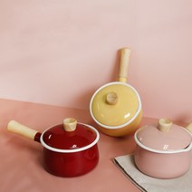 에지리 법랑 냄비 15cm 짜장 라면냄비 범랑 밀크팬 인덕션 원형 이유식냄비, 와인레드