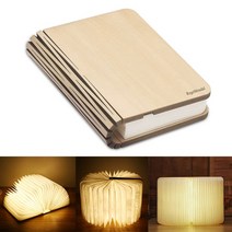 침대독서등 스탠드 무드등 조명 접이식 USB 충전식 야간 책등 화이트 색상 LED 나무 가죽 미니 책 모양 책상 램프 룸 장식, [02] Leather Red, [03] L