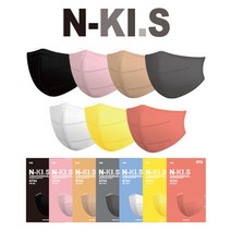 N-KI.S 국산 KF94 대형 황사 방역 새부리형 2D 마스크 10매 20매, 베이지