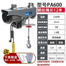 가정용 미니 전동윈치 견인 리모컨 체인블럭 호이스트 레버블록 12M, 300~600kg 12미터, 1개