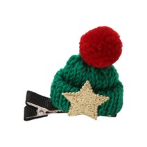 모직 모자 크리스마스 모자 미니 모자 헤어핀 달콤한 수제 귀여운 핀 여자 여자, 갈색