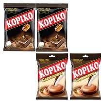 야야마켓 코피코 KOPIKO 커피맛 캔디 카푸치노맛 드라마사탕 커피사탕 당충전 사무실 어르신 간식 4개 세트, 커피맛150g 2개+카푸치노맛120g 2개