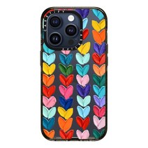 CASETiFY 임팩트 iPhone 15 Pro 케이스 [MIL 규격 준거 (4x MIL-STD-810G) 2.5m에서의 낙하 시험을 클리어] - 하트 무늬 Print - Clear Polka Daub Hearts - 클리어 블랙