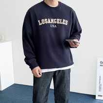 데일트 남자 로스앤젤레스 LA 레터링 자수 오버핏 맨투맨