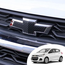 어른킹 더 넥스트 스파크 쉐보레 보타이 크로스 엠블렘 마스크 포인트 로고 데칼 스티커 자동차 랩핑 시트지, 넥스트스파크엠블렘(카본블랙)