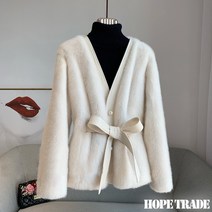 유로컬렉션 밍크코트 핸드메이드 반코트 후드 숏 밍크코트 캐시미어 알파카 새로운 겨울 밍크 모피 코트 여성 모피 한 젊은 흰색 패션 플러시 코트