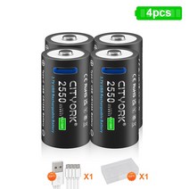 차무무 CITYORK 16340 충전식 배터리 C타입 USB 충전 RCR123 케이블 포함 2550mWh 3.7V, 02 4 CR123A With USB