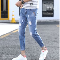 도오빠 구홀 남성 청바지 슬림핏 9부 바지 남자 봄 여름 가을