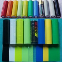 열수축튜브 자동차 전선 배선 투명 100/200/500pcs AA 배터리 PVC 열 수축 튜브 폭 23mm 길이 절연 필름 랩, 05 green_03 500pcs