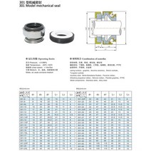 메카니컬씰 순환펌프 1PC 301 시리즈 6 8 10 11 12 13 14 15 16 17 18 19 20 22 24 25 26-55mm 워터 펌프, 26 50mm