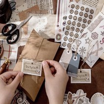 DIY 빈티지 다꾸세트 30p 다이어리랩핑지 레트로 랩핑지 스티커 다꾸스티커 탑꾸 인쇄소스티커 빈티지스티, 02.편지