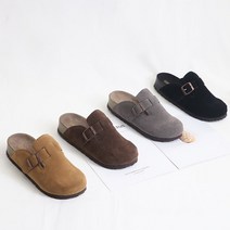 프리티슈 국내제작 스웨이드 버클 세무 슬리퍼 블로퍼 3cm