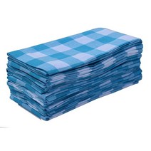 Linen Clubs 12개 팩 블랙 - 화이트 100% 면사 염색 깅엄 체크 디너 냅킨 45.7 x 45.7cm(18 x 18인치) 웨딩 냅킨 칵테일 냅킨 원단 냅킨 면 냅킨 연, Spa- Blue/White