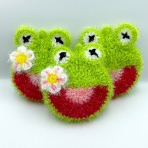 주방 두꺼운 설거지 개구리 수세미 손뜨개 큰 빅 사이즈 핸드메이드 수제, 단품