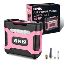 DNA MOTORING 12 V 125 PSI LED 플래시 라이트 에어 펌프 휴대용 공기 압축기 주입기 자동차 자전거 공용 (TOOLS00083), Pink