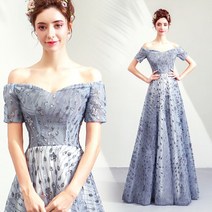 슬림핏 롱원피스 기간 특별 행사 헤이즈 블루 디너 연례 회의 무대 공연 호스트 포멀 드레스 5882q