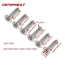 보일러 수리 교체 부품 115mm 원형 플랜지 sus304 침수 발열체 220v380v 12mm 관형 온수기 히터 3kw6kw9kw12kw15kw18kw, 220v 380v 별, 3kw l230mm