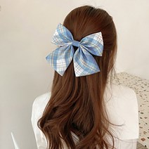 긴머리 예쁘게 묶기 서효림 리본 헤어핀 김나영 예쁜 리본삔 정유미 대왕 왕집게핀 윤승아 반묶음 왕리본핀 대형 헤어 집게핀 머리핀 리본핀 액세서리 체크무늬 연보라