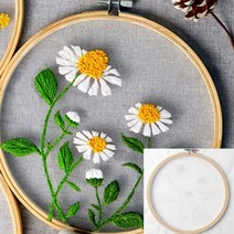 프랑스 자수 패키지 도안 수틀 재료 키트 DIY 국화꽃