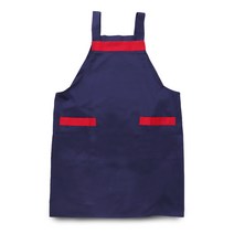 더해피 핸드메이드 레드-네이비 배색 포인트 H형 앞치마 가정 학교 선생님 학원 작업 공방, 레드-네이비 배색포인트 H형 앞치마