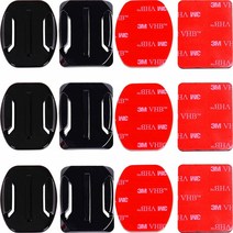 GoPro 용 접착제 마운트 9 8 7 5 6 곡선 형 플랫 Go 3M 스티커 패드 Xiaomi Yi SJCAM 액션 카메라 헬멧 보, 12PCS, 12개