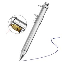 0-100mm 다기능 젤 잉크 펜 버니어 캘리퍼스 롤러 볼펜 문구 볼포인트 측정 도구 학생용 1mm 327013, 1pcs blue refill