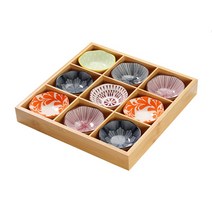 구절판 반찬 소스 월남쌈 그릇 나눔, 13.대나무6개격자.+6개의연꽃접시