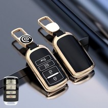 키에티 기아 더뉴 K7 쏘렌토 4버튼 알루미늄+TPU 스마트 키케이스, 블랙