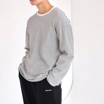 남녀공용 루즈핏 데끼 스트라이프 긴팔티셔츠 2컬러