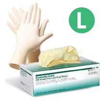 크린가드 [44124] 유한킴벌리 G10 라텍스 장갑 식품용 글러브 PFE 대형 (L 사이즈) 100매 1팩