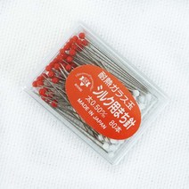 (오렌지미싱) 홍백핀 일제 실크핀 내열 시침핀, 1개