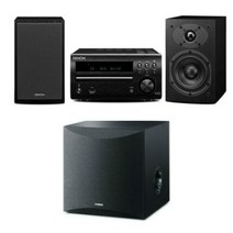 [데논] D-M40 + 야마하 NS-SW100 미니컴포넌트 패키지, 색상:본체 실버 스피커 블랙