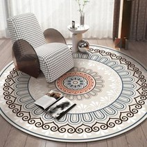 보헤미안 라운드 카펫 거실 장식 넓은 러그 침실 컴퓨터의자 입구 문 매트 세탁 가능