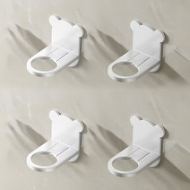 리빙공감 베어 무타공 벽걸이 디스펜서 홀더 거치대 4개 1세트, 화이트