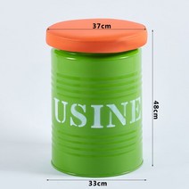 드럼통 의자 두꺼운 쿠션 원색 업소용 식당용 인테리어 깡통 수납 스톨 원형, 11. 프루츠 그린+오렌지 라지 시트