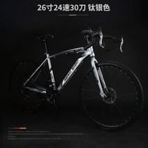 초경량 입문용 로드자전거 26인치 24단 27단 변속 레이싱 싸이클 자전거, 표준 24 단 티타늄 실버