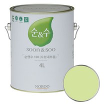 노루페인트 수성페인트 순&수100 4L, 연두3
