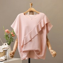 모노시크 움트라 사선 프릴 티셔츠 MNTE527
