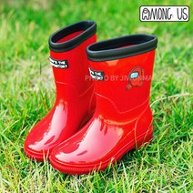 어몽어스 크루원 레드 PVC 아동 장화 레인부츠