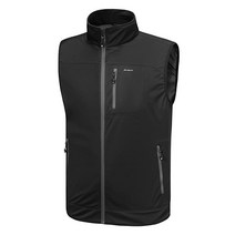 Willit 남성용 골프 조끼 경량 소프트쉘 조끼 아우터웨어 민소매 재킷 하이킹 러닝 캐주얼, Light Gray