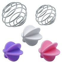 QINGWEICH 5PCS 믹싱 볼 블렌더 볼 스포츠 음료용 플라스틱 블렌딩 병 공 단백질 셰이커 컵 병 믹서 스테인레스 스틸 셰이커 볼 와이어 털 셰이커 믹서 병 컵