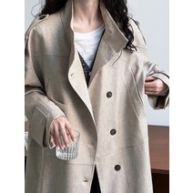 가을 유니크 질감 트렌치코트 톰보이 오피스 자켓