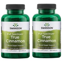 멀티비타민 Swanson Full Spectrum True Cinnamon - Herbal Supplement (120 Capsules 300mg Each) 2 Pack