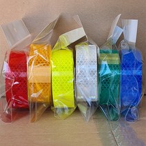 국산 안전 프리즘 벌집무늬 고휘도 반사테이프 (40mm x 2M), 형광색 1P