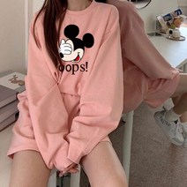 긴팔&반바지 Mset04 미키 귀여운 세트 프린팅 여자 코디 트레이닝 반팔 운동복 상하