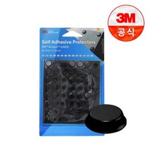 3M 범폰 SJ5012 검정 원형 블리스터팩 56개입 고무발 미끄럼 방지 패드