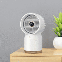 Cooling F 탁상용 휴대용 선풍기 LED 에어쿨러 파워 냉풍기, 화이트 유선
