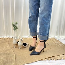 로니 발목 스트랩 스틸레토 미들굽 하이힐 2color (7cm)