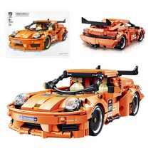 베비포 테크닉 조립 스포츠 자동차 레고호환 블록, 포르쉐-오렌지