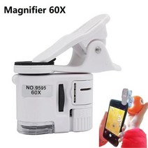 디지털줄자 레이저 거리측정 유니버설 클립 현미경 60X LED 쥬얼리 돋보기 핸드폰, 60X Microscope 02